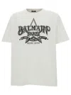 BALMAIN WHITE T-SHIRT WITH STAR GRAPHIC PRINT IN COTTON MAN