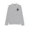 Balmain Striped Long-sleeve T-shirt In White