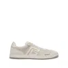 Balmain Swan Suede And Smooth Leather Trainers In White