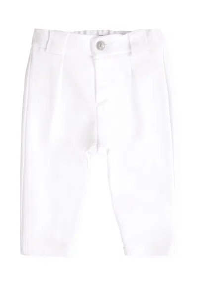 Balmain White Trousers For Baby Boy With Logo
