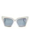 Balmain White V-grace Cat-eye Sunglasses In White