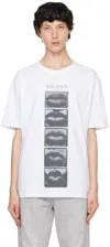 Balmain Lips Print T-shirt In Gab Blanc/noir