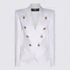 Balmain Natte Single-breast Blazer In Blancoptique