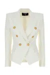 Balmain White Viscose Blend Blazer In White