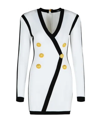 BALMAIN BALMAIN CONTRAST TRIM MINI DRESS