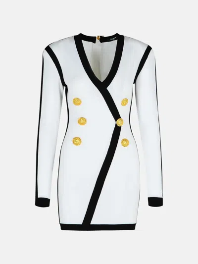 Balmain White Viscose Blend Dress