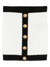 Balmain White Viscose Blend Mini Skirt In White