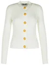 Balmain Knit Sweater Gold-tone Buttons In White