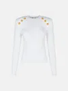 Balmain White Viscose Blend Sweater In White