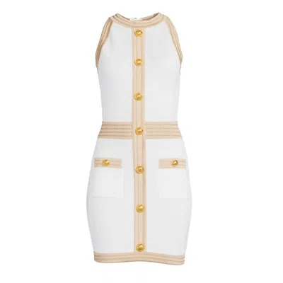 Balmain White Viscose Dress