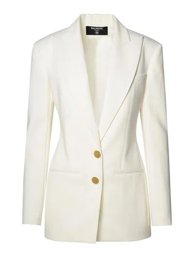 BALMAIN WHITE VISCOSE JACKET