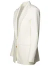 Balmain Single-breasted Crepe Blazer In White