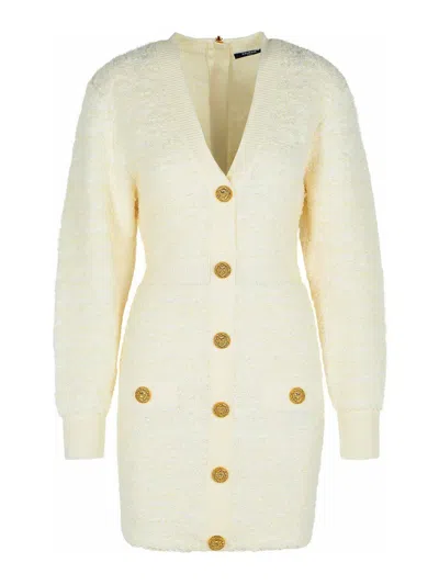 Balmain White Wool Blend Dress