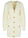 Balmain White Wool Blend Dress Women In White