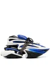Balmain Low Top Sneakers Featuring 3d Detailing In White/mid Blue/black