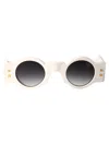 Balmain Wht Acetate Sunglasses In White
