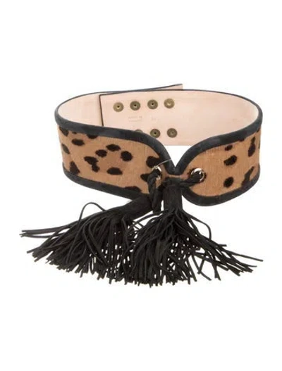 Pre-owned Balmain Wide Fur Waist Belt In Black