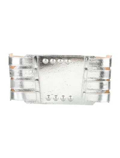 Pre-owned Balmain Wide Leather Waist Belt