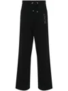 Balmain Wide-leg Cotton Track Pants In Black
