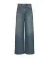 Balmain Wide-leg Faded Denim Jeans In Blue
