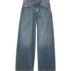 Balmain Wide Leg Jeans In Gray