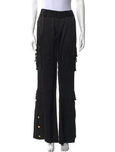 Pre-owned Balmain Wide Leg Pants In Black
