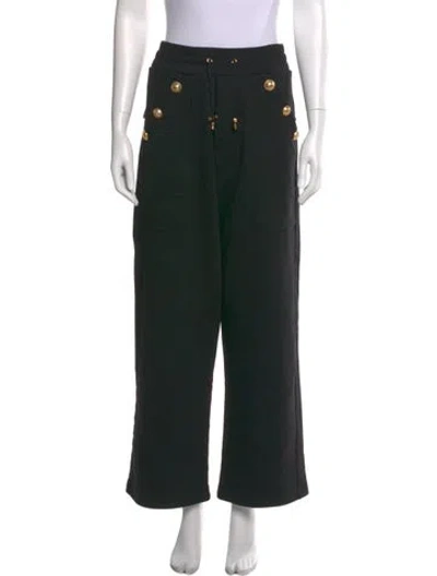 Pre-owned Balmain Wide Leg Pants In Black
