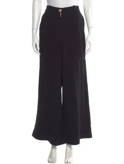 Pre-owned Balmain Wide Leg Pants In Black