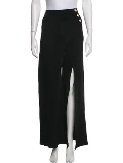 Pre-owned Balmain Wide Leg Pants In Black