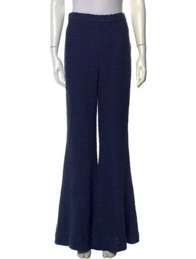 Pre-owned Balmain Wide Leg Pants In Blue
