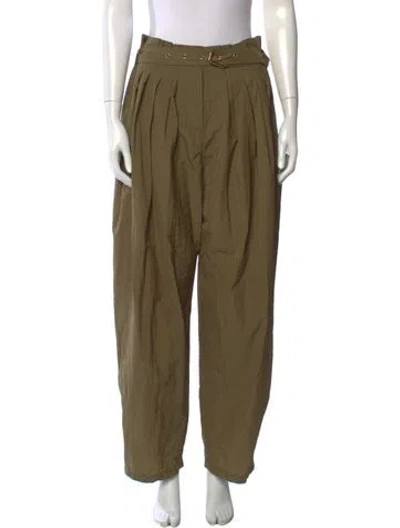 Pre-owned Balmain Wide Leg Pants In Green
