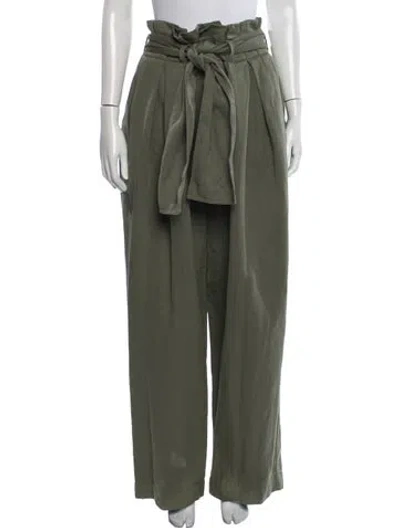 Pre-owned Balmain Wide Leg Pants In Green