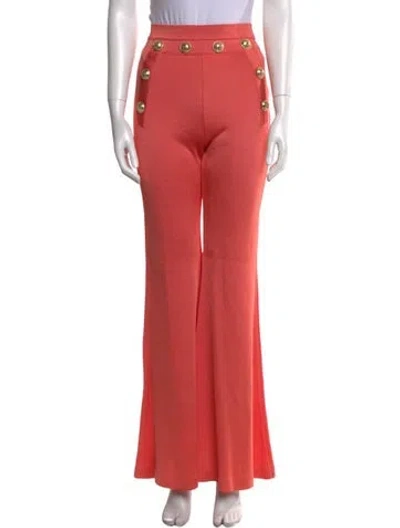 Pre-owned Balmain Wide Leg Pants In Orange