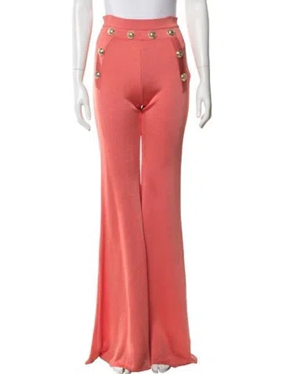 Pre-owned Balmain Wide Leg Pants In Orange