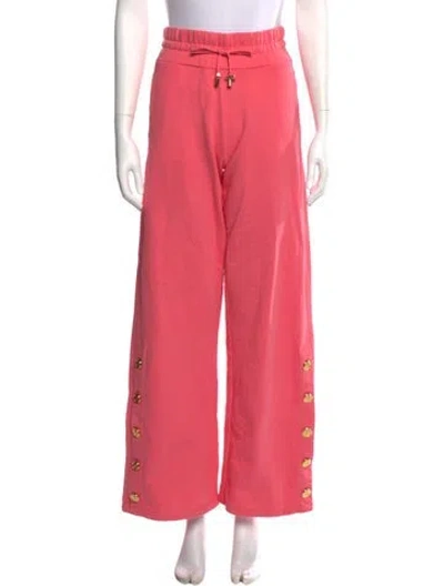Pre-owned Balmain Wide Leg Pants In Pink
