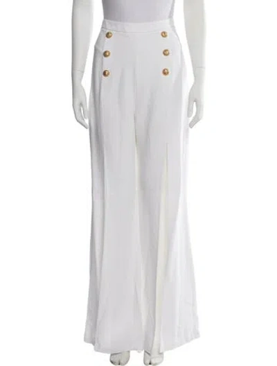Pre-owned Balmain Wide Leg Pants In White