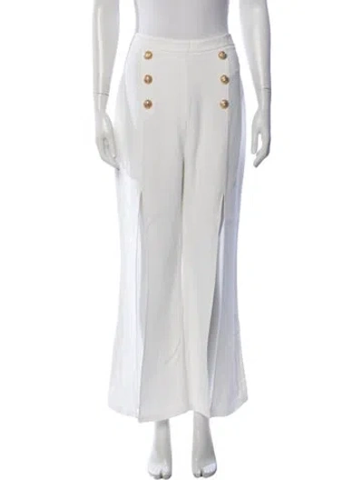 Pre-owned Balmain Wide Leg Pants In White