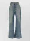Balmain Wide-leg Quilted Trousers Pockets Loops In Blue