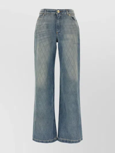 BALMAIN WIDE-LEG QUILTED TROUSERS POCKETS LOOPS