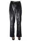 Balmain Shimmering Palazzo Trousers In Black
