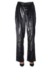 Balmain Shimmering Palazzo Trousers In Black