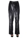 Balmain Shimmering Palazzo Trousers In Black