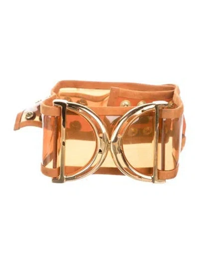 Pre-owned Balmain Wide Suede Waist Belt In Brown