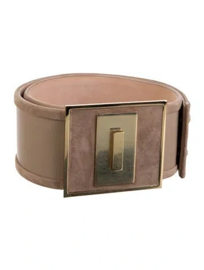 Pre-owned Balmain Wide Suede Waist Belt In Neutral