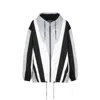 Balmain Color Block Patterned Multicuts Nylon Windbreaker In Black