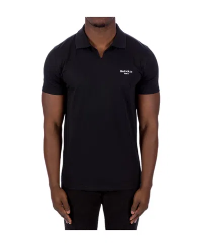 Balmain Wingtip-collar Cotton T-shirt In Black