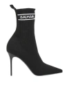 Balmain Sock Heeled Boots With Logo Print In Black