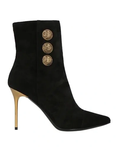 Balmain Woman Ankle Boots Black Size 8 Calfskin