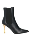 Balmain Sculpted-heel Patent-finish Leather Boots In Black