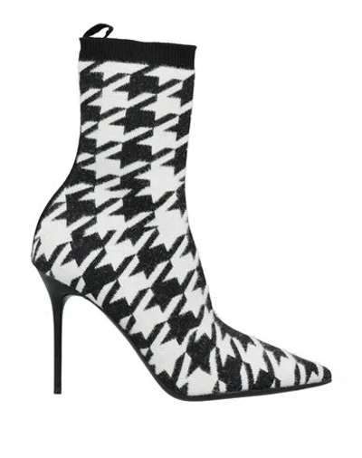 Balmain Woman Ankle Boots White Size 8 Textile Fibers